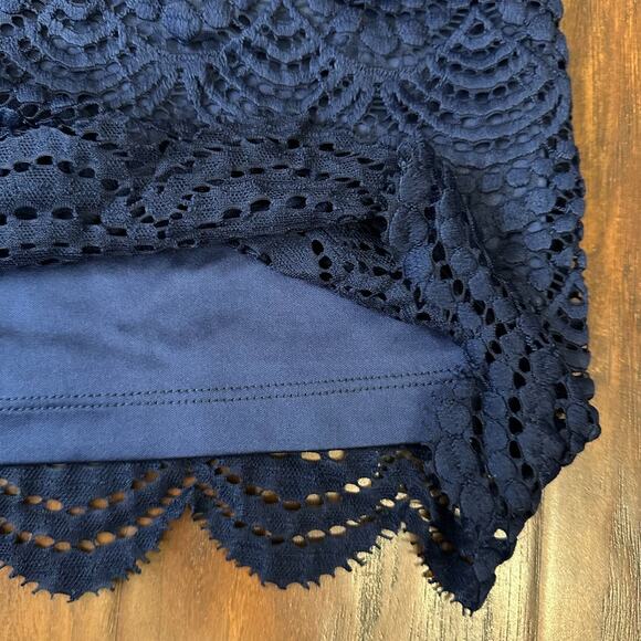 LILLY PULITZER Jade Mini Dress Navy Blue Off The Shoulder Cocktail - Picture 8 of 12